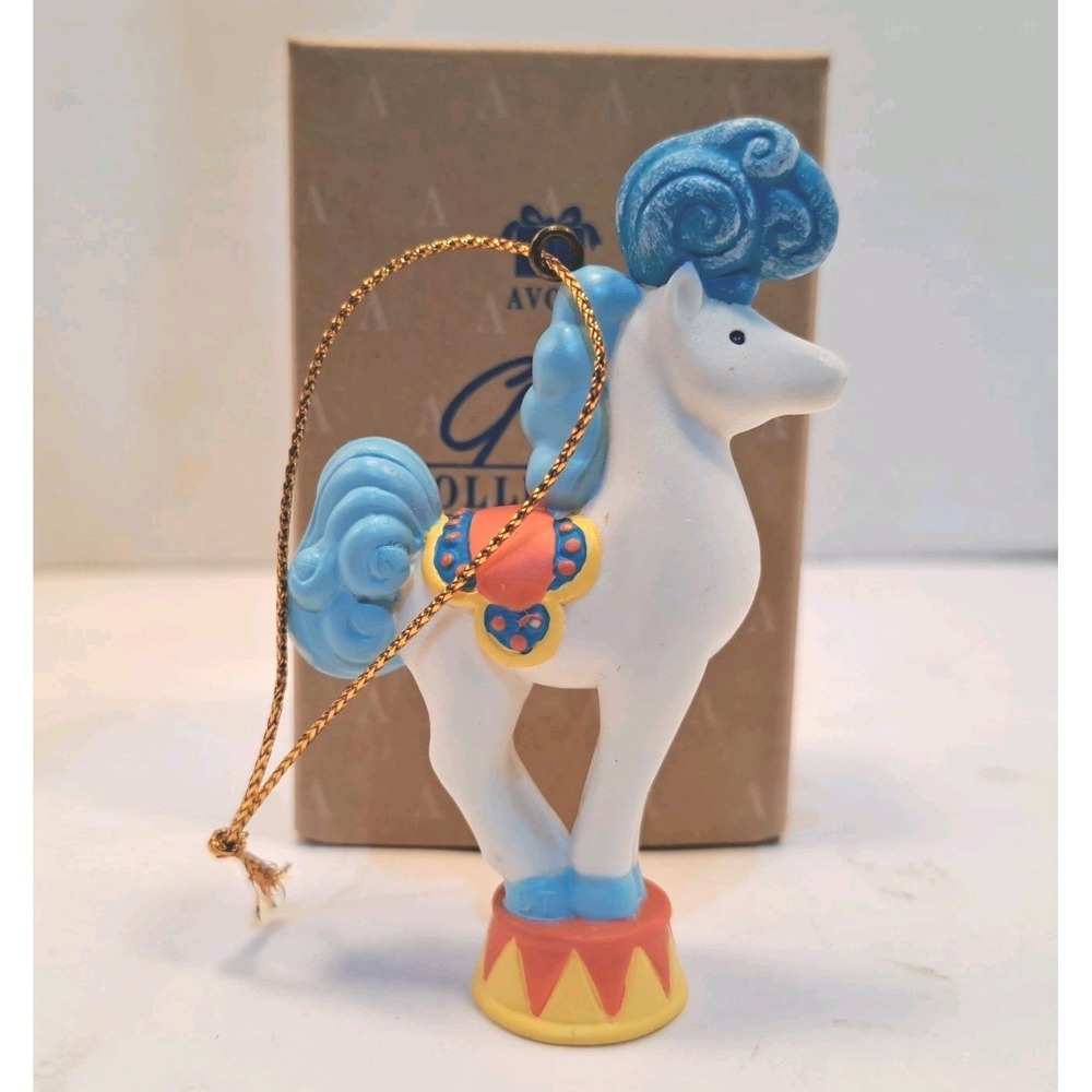 Avon Vintage Three Ring Circus Performer Christmas Ornament Horse